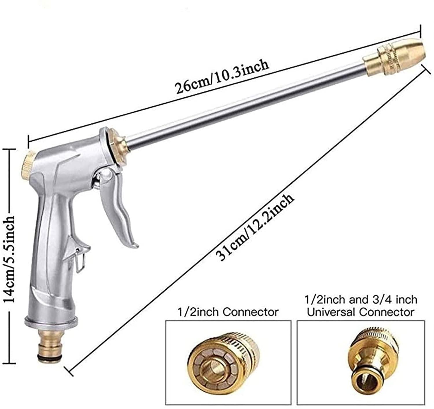 HMBB Garden Hose Nozzles, Upgraded Portable Expandable Water Hose Garden Watering Gun High Pressure Water Gun Nozzle and Hose Combination Kit Multi-Function for Car Wash Irrigation System