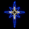 28 in. 149-Light LED Blue and Cool White Bethlehem Star with Cross Center