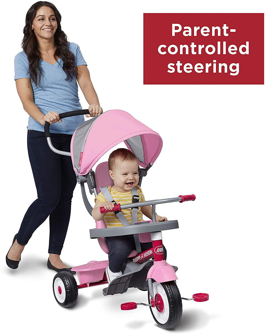 Radio Flyer 4-in-1 Stroll 'N Trike Pink, 19.88" x 35.04" x 40.75"