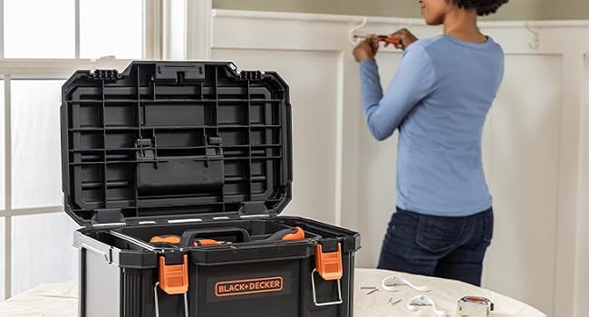 beyond by   BDST60500APB Stackable StoraSystem - 3 Piece Set (Small, Deep Toolbox, and Rolling Tote)