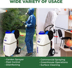 PetraTools Battery Powered 12 Gallon Cart Sprayer - Beast, Heavy Duty Commercial Sprayer w/Custom Built Cart, Offroad Wheels & Solid Steel Easy-Turn Hose Reel for 100 Foot Hose, Multipurpose HD Wand