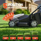 14 Inch Cordless Lawn Mower, Brushless Electric Push Mower with 2x5.0Ah Batteries, 5-Position Height Adjustment, 9-Gallon Grass Catcher for Garden Yard Farm