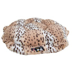 Ultra Plush Blondie/Aspen Snow Leopard Luxury Deluxe Dog/Pet Cuddle Pod Bed - 30" BeiFashion Round  Fur Machine Washable