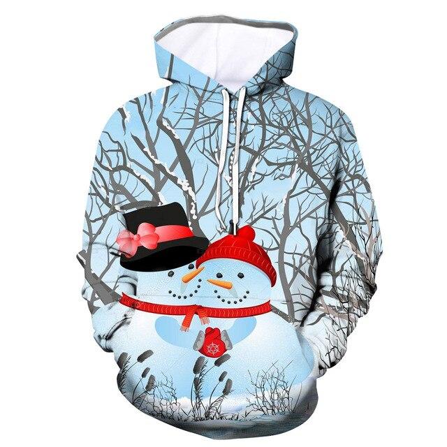 2021 Xmas Winter 3D Santa Claus Printing Sweatshirt Hoodies