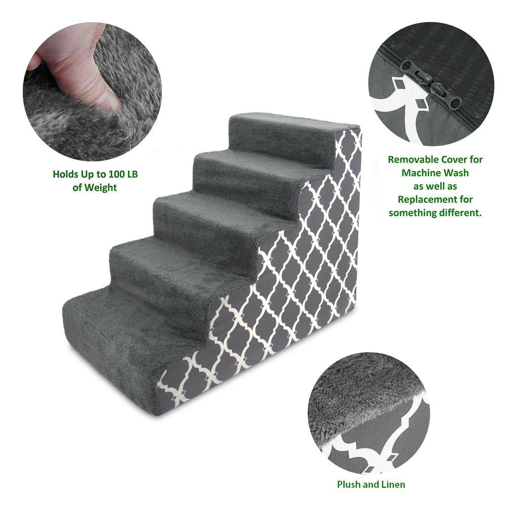 Best Pet Supplies Made in USA Pet Steps/Stairs with CertiPUR-US Certified Foam for Dogs &amp; Cats