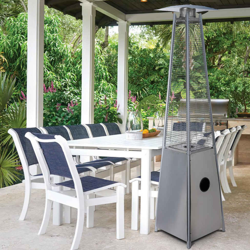 Clearance! Pulse ignition Iron Glass Tube Pyramid Outdoor 40000BUT Pyramid Flame Heater