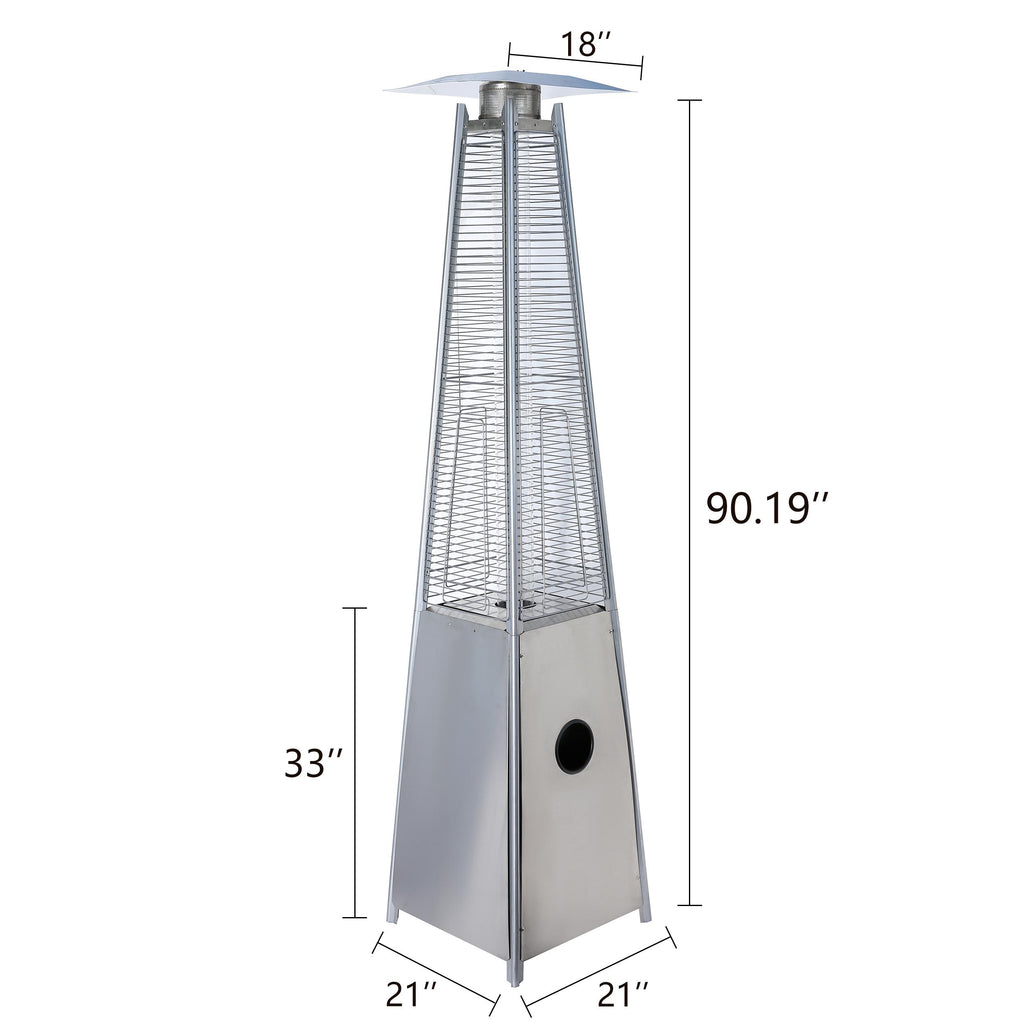 Clearance! Pulse ignition Iron Glass Tube Pyramid Outdoor 40000BUT Pyramid Flame Heater