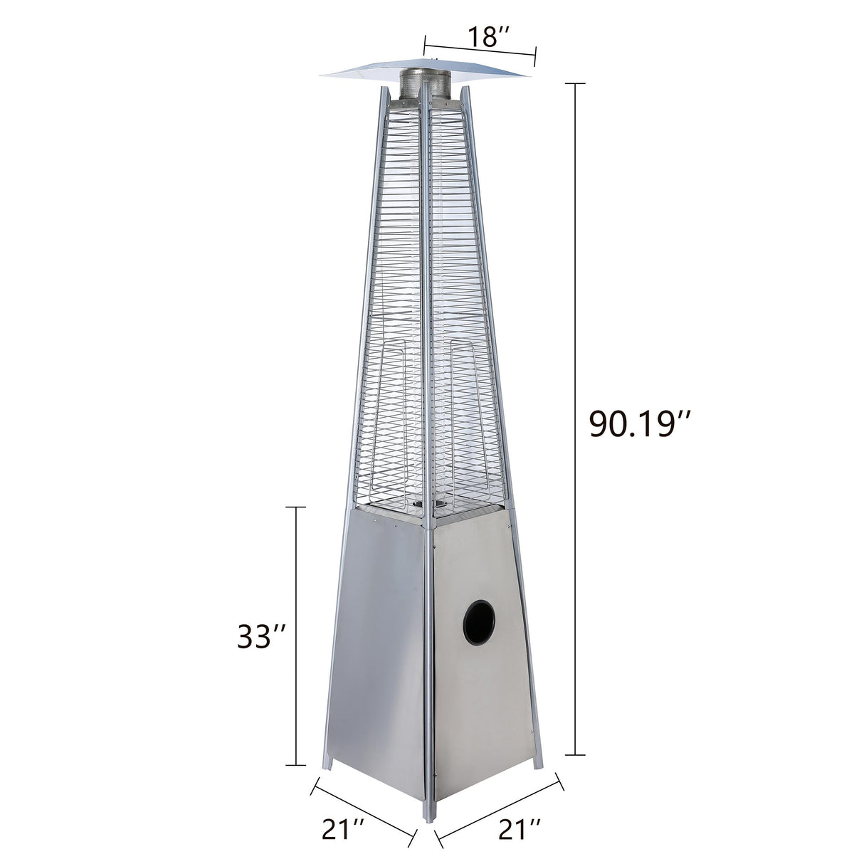 Clearance! Pulse ignition Iron Glass Tube Pyramid Outdoor 40000BUT Pyramid Flame Heater