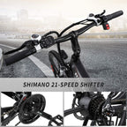 Electric Bikes for Adults,  26" 350W Folding Mountain Ebike Aluminum with 10AH Removable Battery, Electric Bicycle with Power Assist, 21 Speed Gears