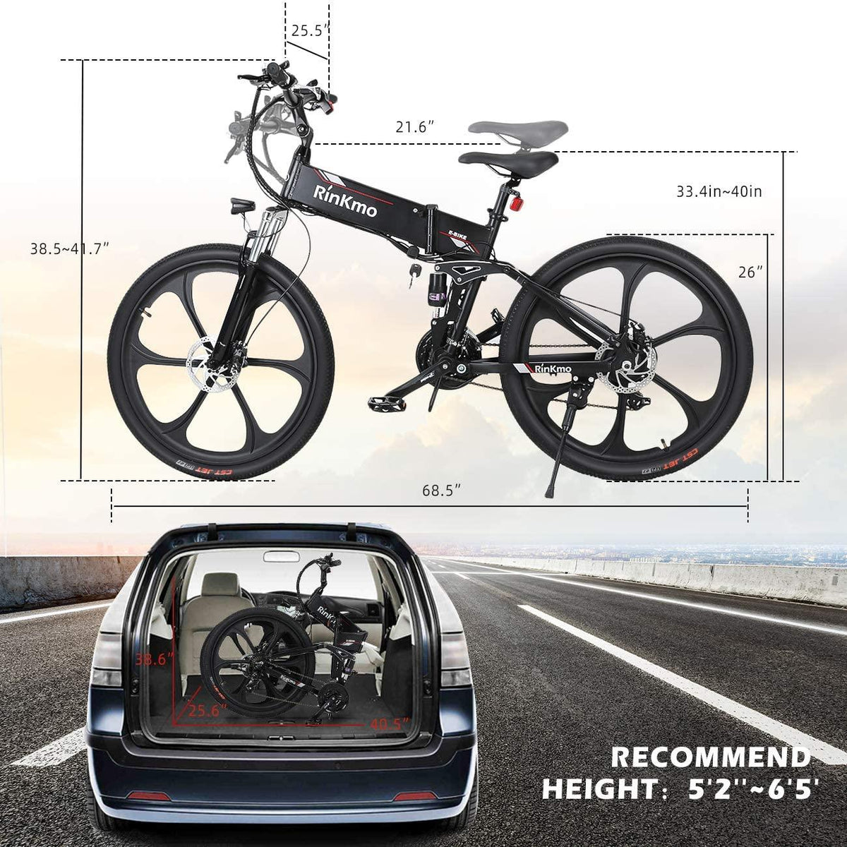 Electric Bikes for Adults,  26" 350W Folding Mountain Ebike Aluminum with 10AH Removable Battery, Electric Bicycle with Power Assist, 21 Speed Gears