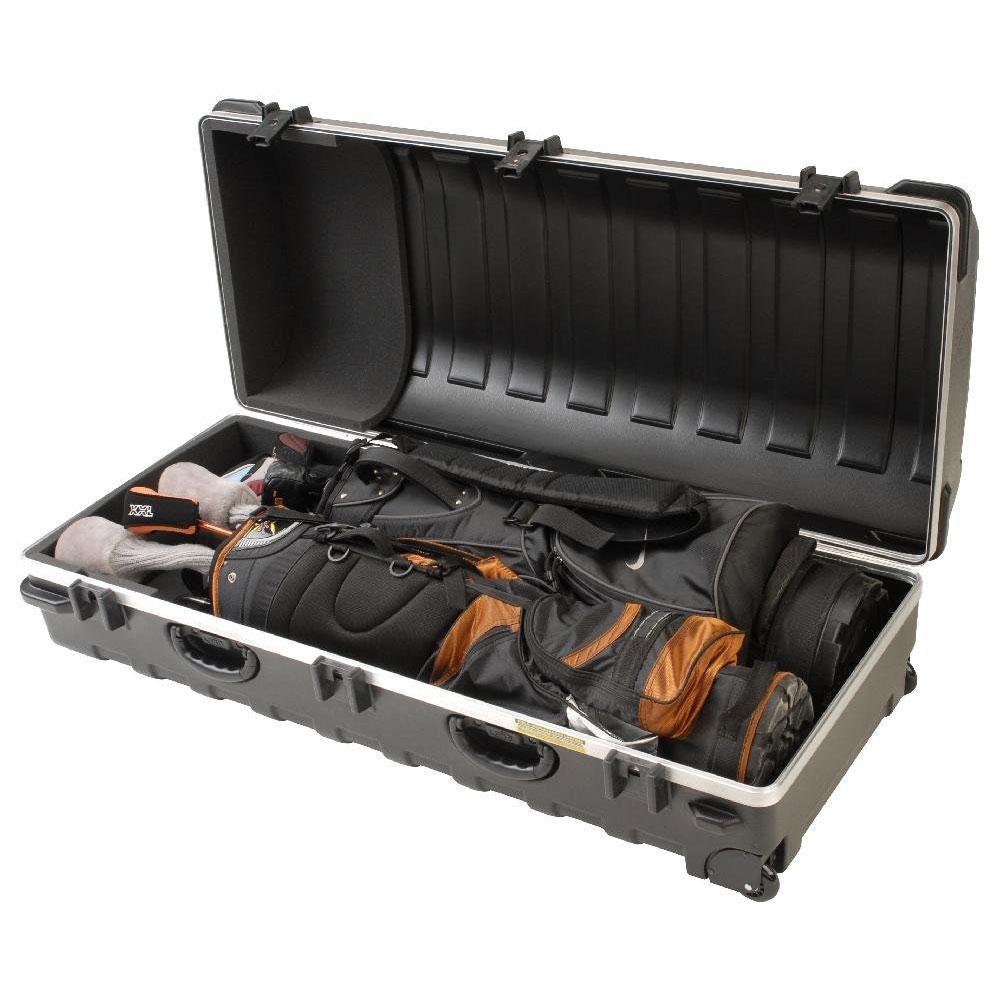 SKB Cases Double ATA Standard Hard Plastic StoraWheeled Golf Bag Travel Case