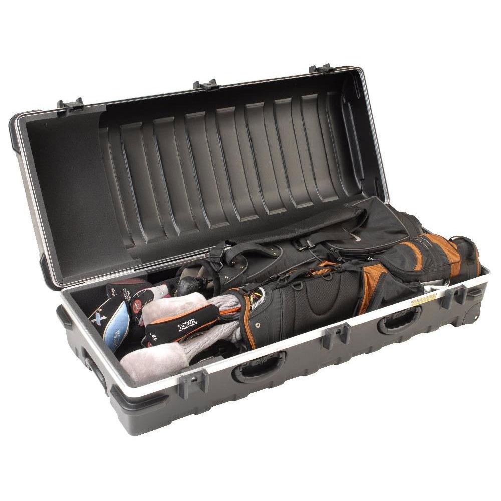 SKB Cases Double ATA Standard Hard Plastic StoraWheeled Golf Bag Travel Case