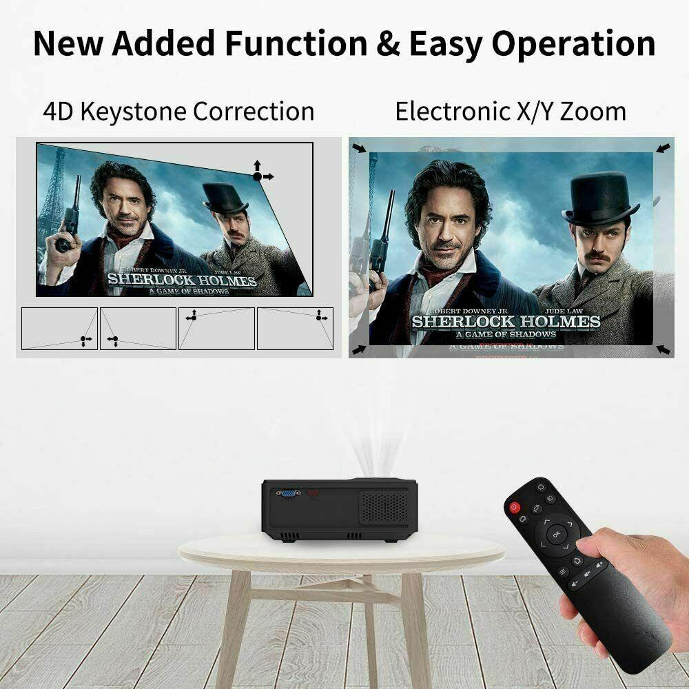 full hd led projector wireless blue-tooth android 1080p video hdmi office ppt tv