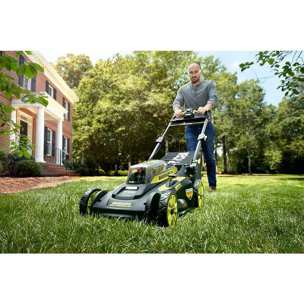 Electric Lawn Mower Cordless Walk Behind Self Propelled with Charger 20 In Path