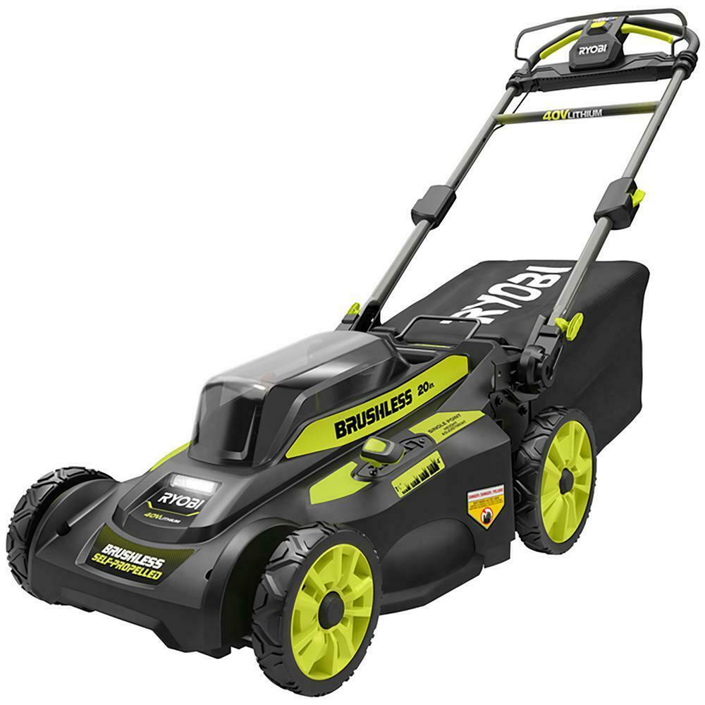 Electric Lawn Mower Cordless Walk Behind Self Propelled with Charger 20 In Path