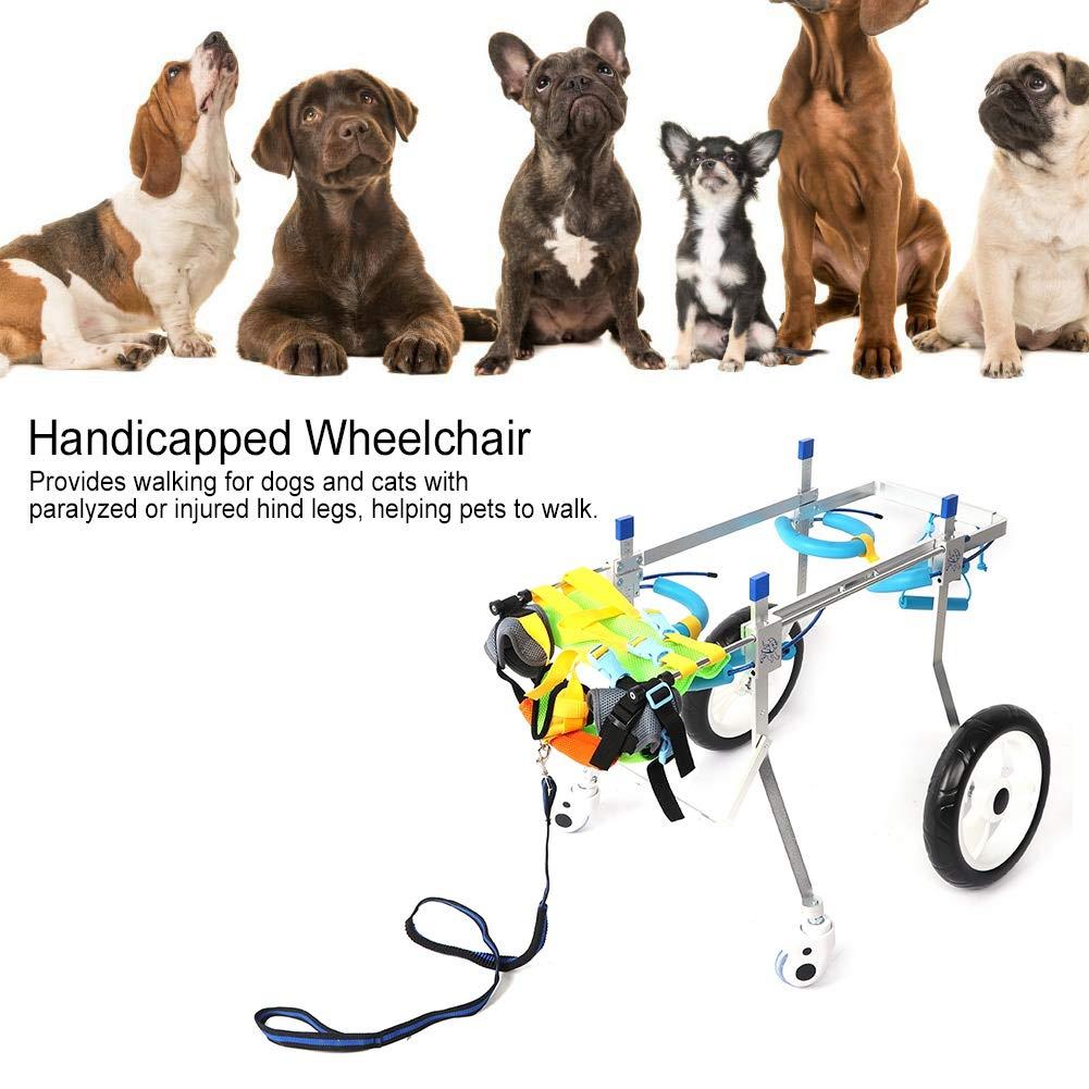 Pet Wheelchair Four Wheel Pet Assisted Walk Car Aluminium Alloy Disabled Dog Wheelchair L Size Pet Hind Leg Reha Assisted Walk Wheelchair