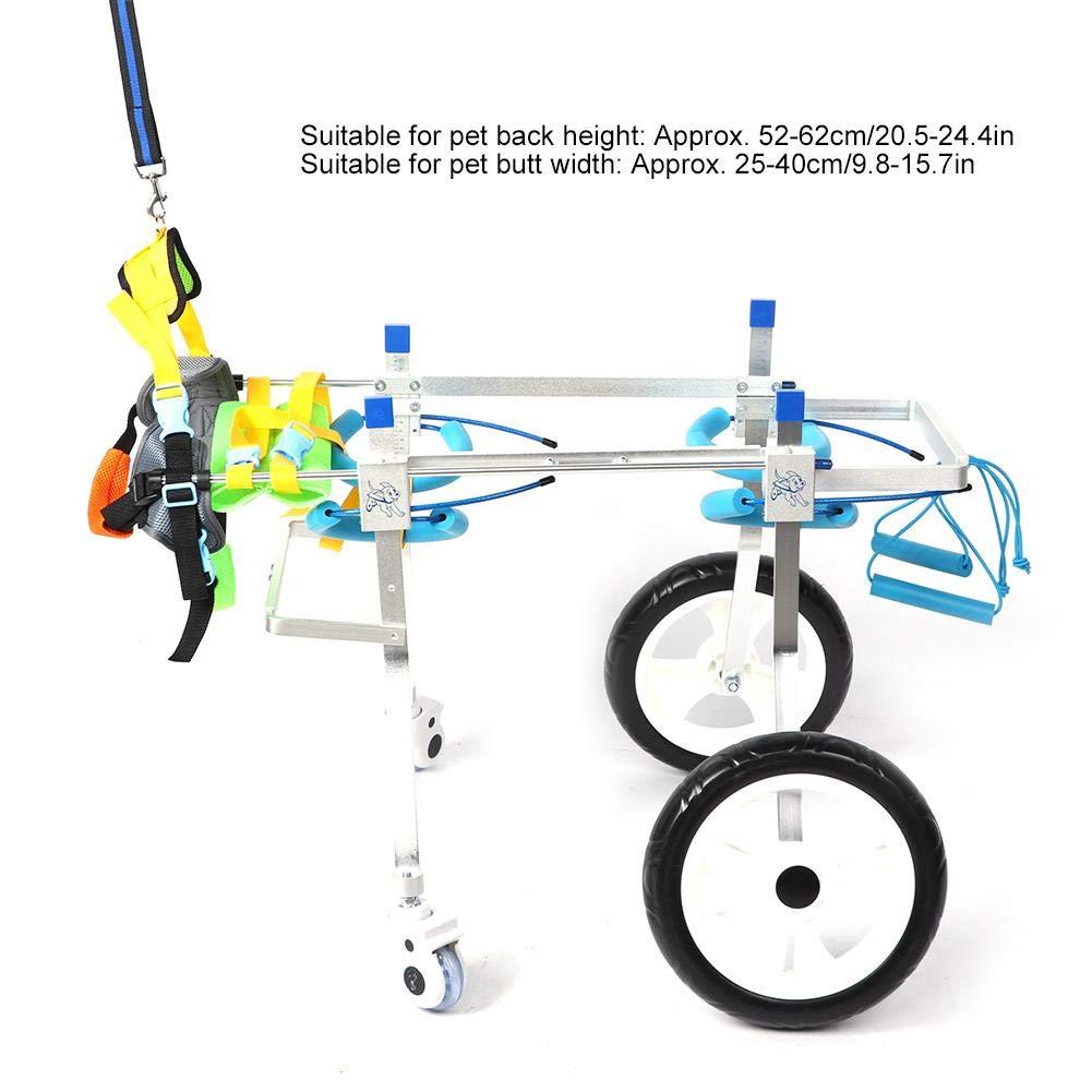 Pet Wheelchair Four Wheel Pet Assisted Walk Car Aluminium Alloy Disabled Dog Wheelchair L Size Pet Hind Leg Reha Assisted Walk Wheelchair