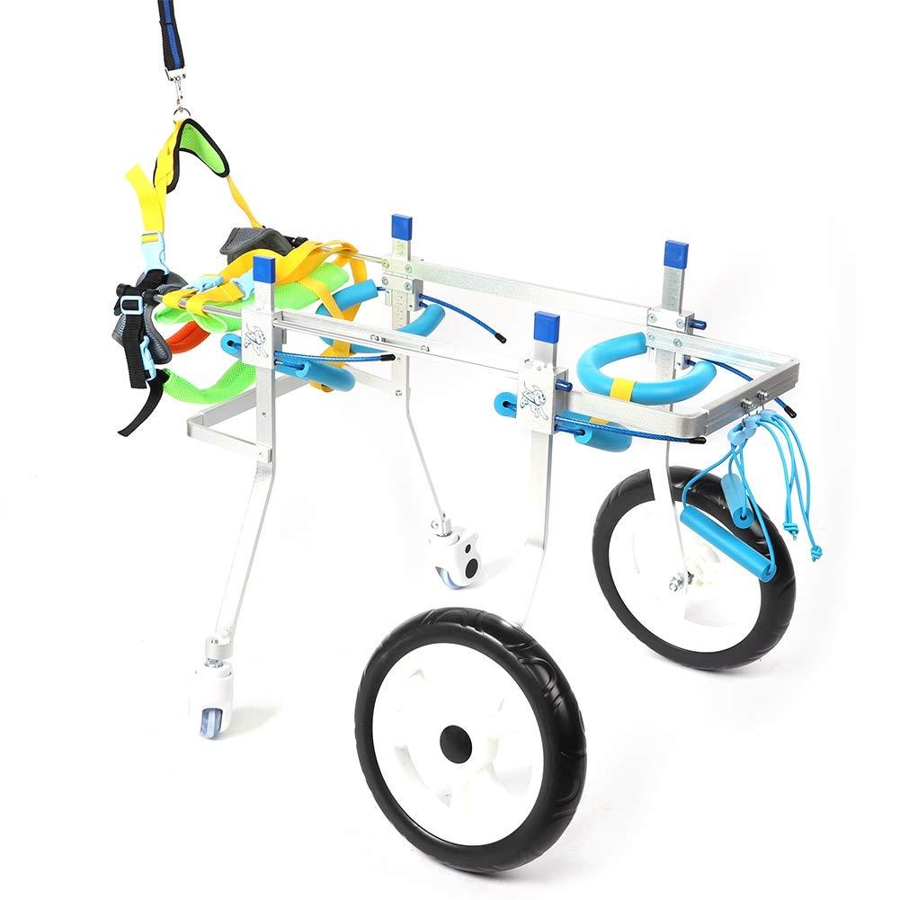 Pet Wheelchair Four Wheel Pet Assisted Walk Car Aluminium Alloy Disabled Dog Wheelchair L Size Pet Hind Leg Reha Assisted Walk Wheelchair