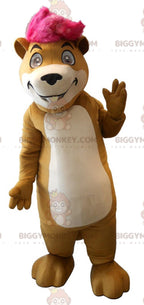 Groundhog Hamster BIGGYMONKEYMascot Costume with Pink Wick