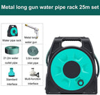 CMH HTTJDY Outdoor Portable Water Pipe Storage Rack, Garden Watering Hose Reel Rack with Adjustable Shower Nozzle, No Installation Required, Suitable for Small Gardens and Courtyard Lawns