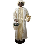 58 in. Christmas African American Dancing Mrs. Claus with Gift and Basket