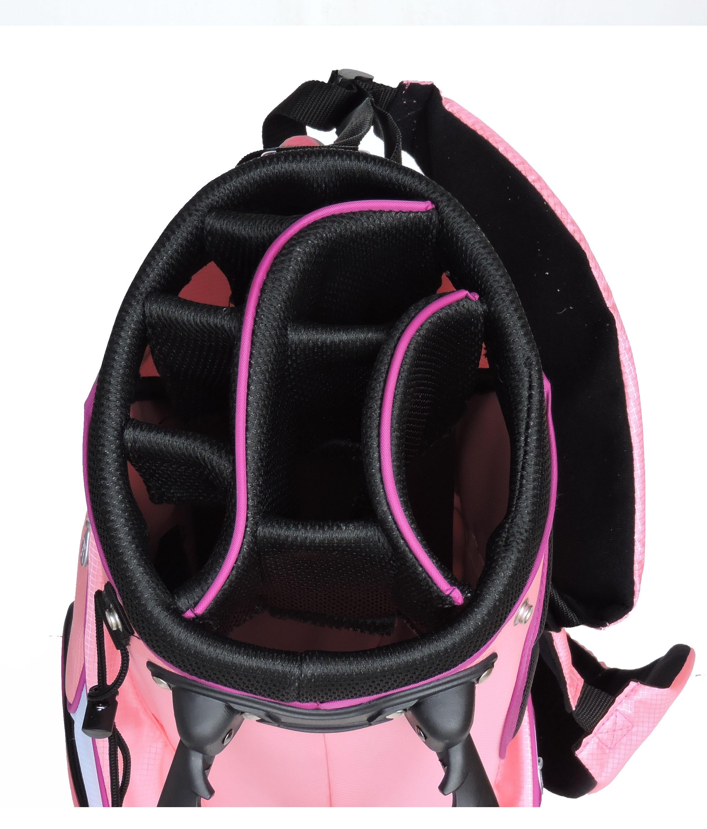 Sephlin - Lady Women Ultra Lite Pink Golf Bag (34" Stand Tall) (Salmon Pink &amp; White)