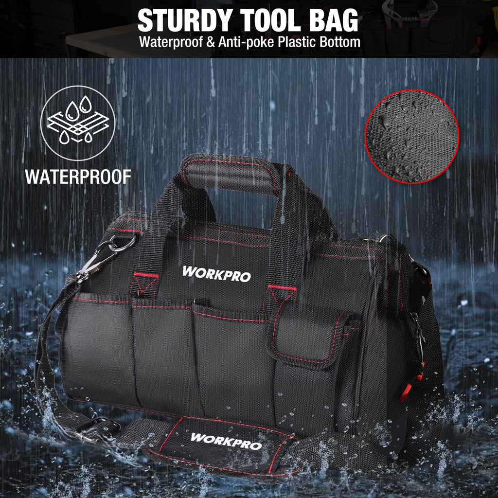 16-inch Close Top Wide Mouth Tool StoraBag with Water Proof Rubber Base, W081022A, 16"