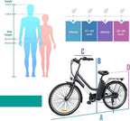 MACWHEEL 26" Electric Bike, Removable 36 V/10 Ah Lithium-ion Battery, 250 W Powerful Motor,  6-speed Gear Electric Commuter Bike with Throttle and Pedal Assist | LNE-26