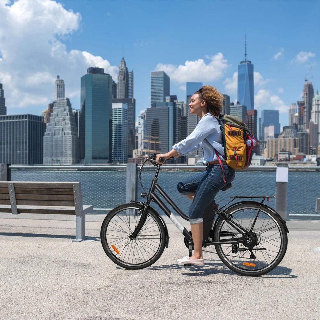 MACWHEEL 26" Electric Bike, Removable 36 V/10 Ah Lithium-ion Battery, 250 W Powerful Motor,  6-speed Gear Electric Commuter Bike with Throttle and Pedal Assist | LNE-26