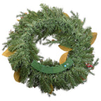 24 in. Rural Homestead Artificial Christmas Wreath with 50 Battery Operated LED Lights