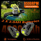 20V Electric Weed Wacker Cordless Edger Lawn Tool 2 X 2.0Ah Battery Powered Weed Eater with Charger, 12 Inch Lightweight String Trimmer, Auto Line Feed Grass Cutter Lawn Mower for Small Yard Garden