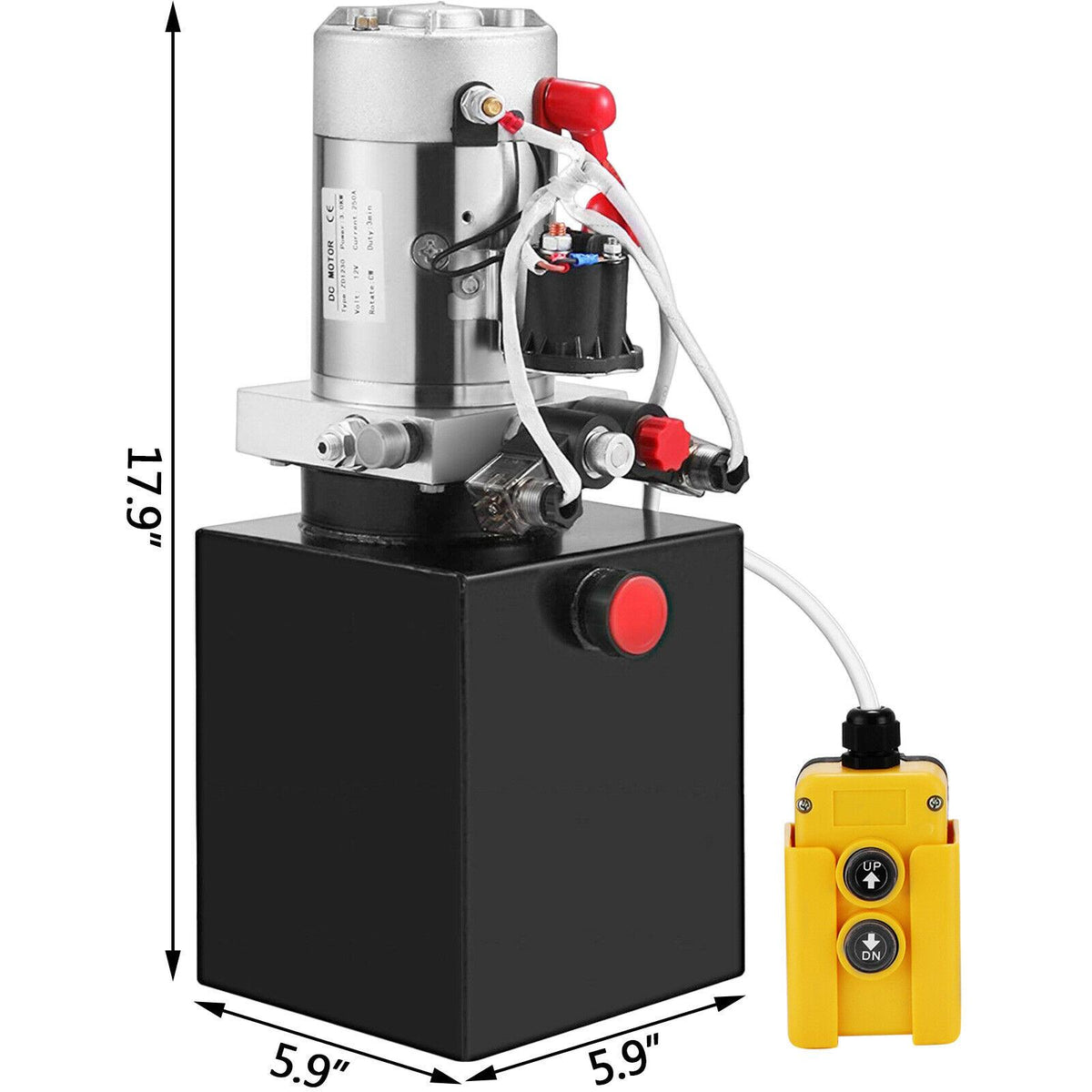 4 Quart Double Acting Hydraulic Pump 12V DC Dump Trailer Power Unit Lifting Pack
