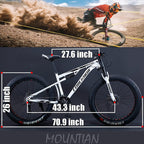 Fat Tire Mountain Bikes - 21 Speed Anti-Slip Bike 26 Inch Fat Tire Sand Bike Double Disc Brake Suspension Outdoor Sports Snow Mountain Bicycle for Adult Men Women