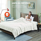 Heated Blanket King| Dual Control W/ Auto Shut Off | Micro Plush| Electric Blankets for Bed | Machine Washable | UL Certified - King,Ivory