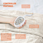 Heated Blanket King| Dual Control W/ Auto Shut Off | Micro Plush| Electric Blankets for Bed | Machine Washable | UL Certified - King,Ivory