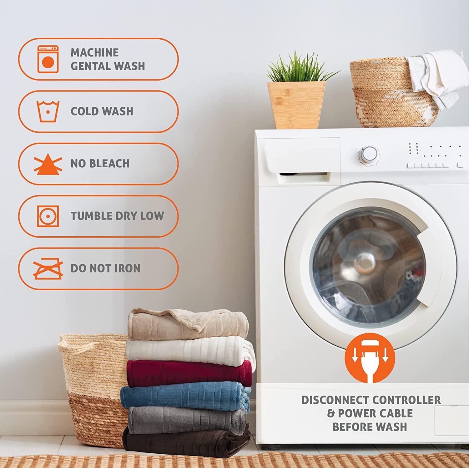 Heated Blanket King| Dual Control W/ Auto Shut Off | Micro Plush| Electric Blankets for Bed | Machine Washable | UL Certified - King,Ivory
