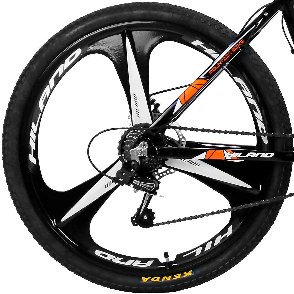 Hiland 26 Inch Mountain Bike Aluminum 21 Speeds with 17 Inch Frame Disc-Brake 3/6-Spokes