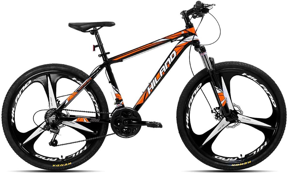 Hiland 26 Inch Mountain Bike Aluminum 21 Speeds with 17 Inch Frame Disc-Brake 3/6-Spokes