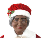 58 in. Christmas African American Dancing Mrs. Claus with Faux-Fur Hand Muff