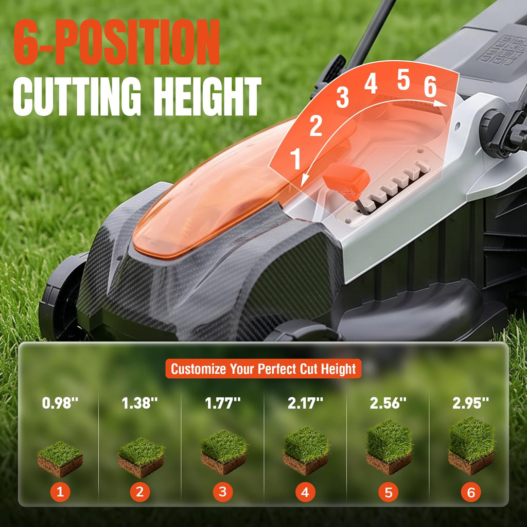 18 Inch Brushless Lawn Mower, 40V Cordless Electric Mower with 6-Position Height Adjustment, Push Mower for Garden Yards, 2×5.0Ah Batteries &amp; Charger Included