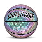 Famure Training ball set-Glowing Reflective Basketball Soft Professional Luminous Night Colorful School Training Ball for Boys Teenager