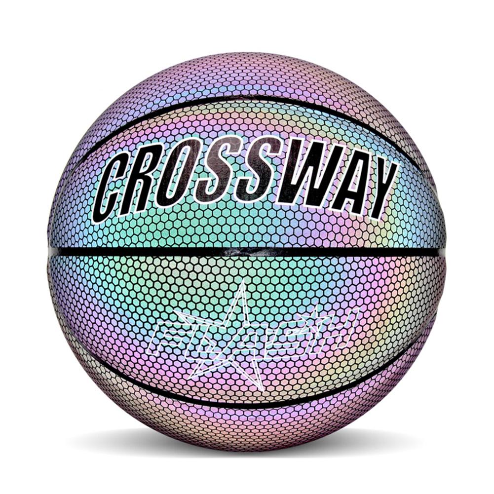 Famure Training ball set-Glowing Reflective Basketball Soft Professional Luminous Night Colorful School Training Ball for Boys Teenager