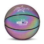 Famure Training Ball Set|Glowing Reflective Basketball Soft Professional Luminous Night Colorful School Training Ball for Boys Teenager