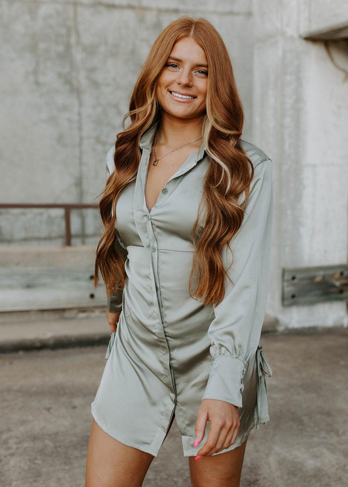 drawstring side dress