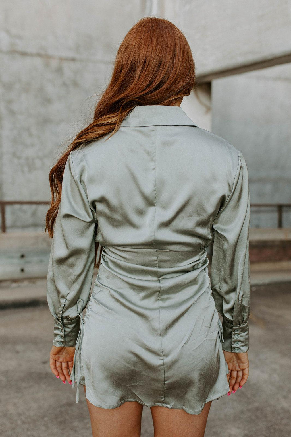 drawstring side dress