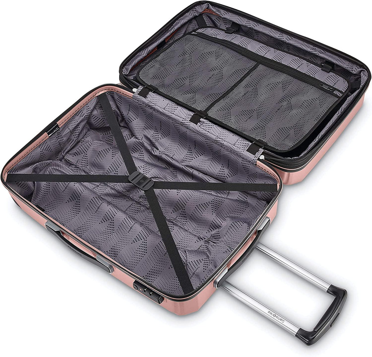 Winfield 3 DLX Hardside Expandable Luggage with Spinners, Rose, Checked-Large 28-Inch