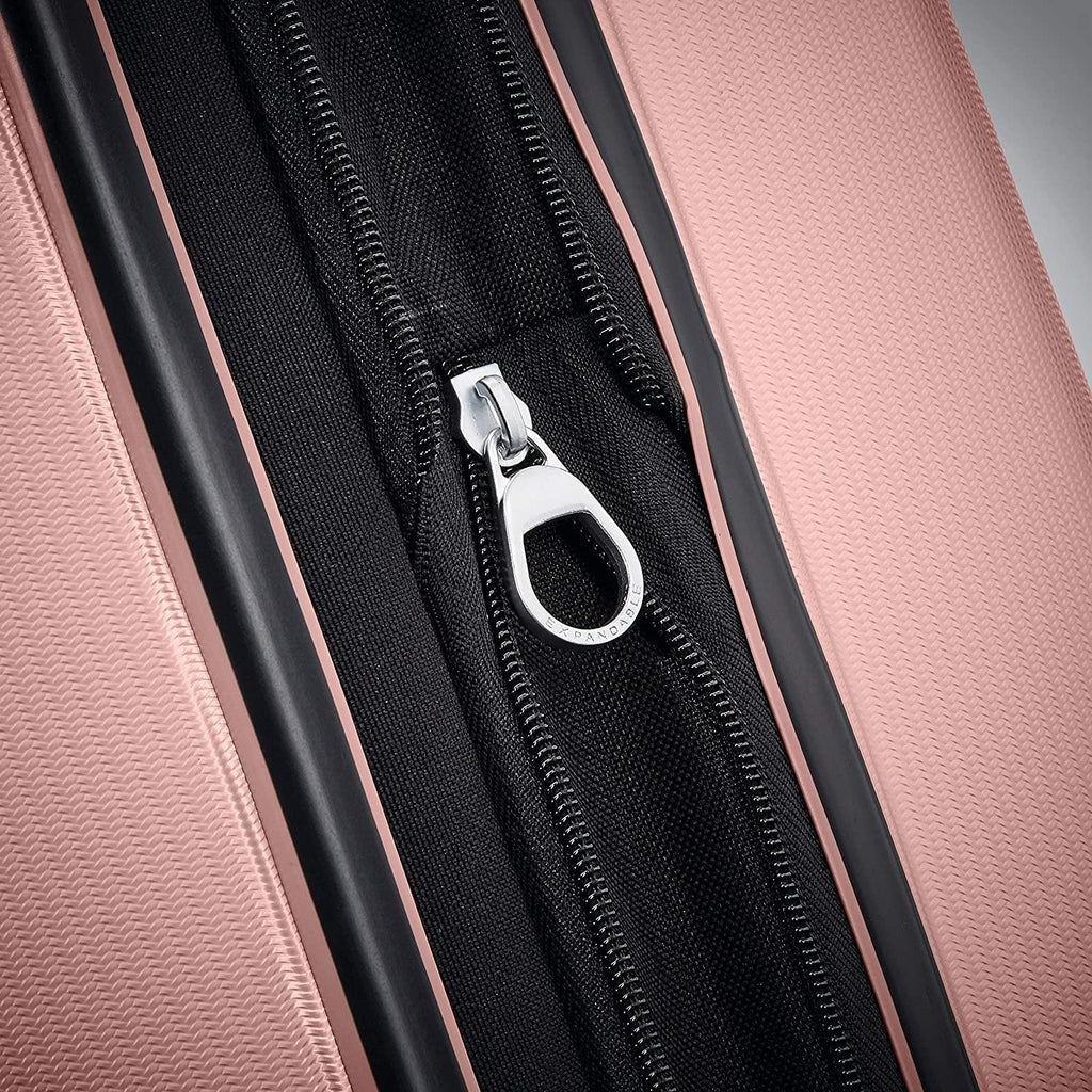 Winfield 3 DLX Hardside Expandable Luggage with Spinners, Rose, Checked-Large 28-Inch