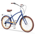 reezero Everyone Men's 26 In. 7-Speed Speed Sport Hybrid Cruiser Bicycle, Denim Honey