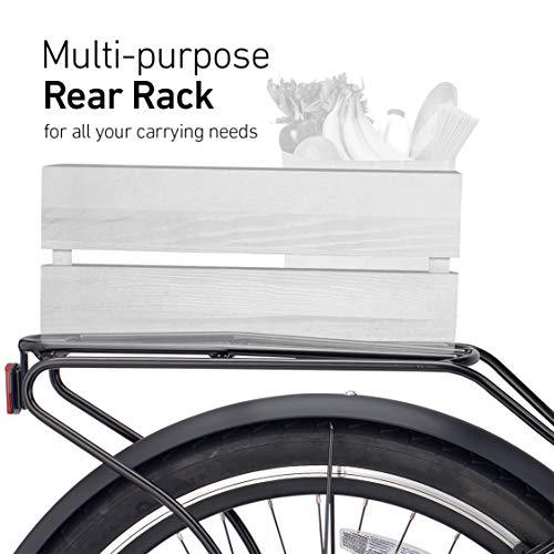 reezero Every journey Steel Men's Hybrid Bike with Rear Rack, 7-Speed, 26 In. Wheels, Matte Black