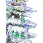 Christmas Time 6.5-Ft. White Pine Snowy Artificial Christmas Tree with Multi-Color LED String Lighting and Holiday Soundtrack